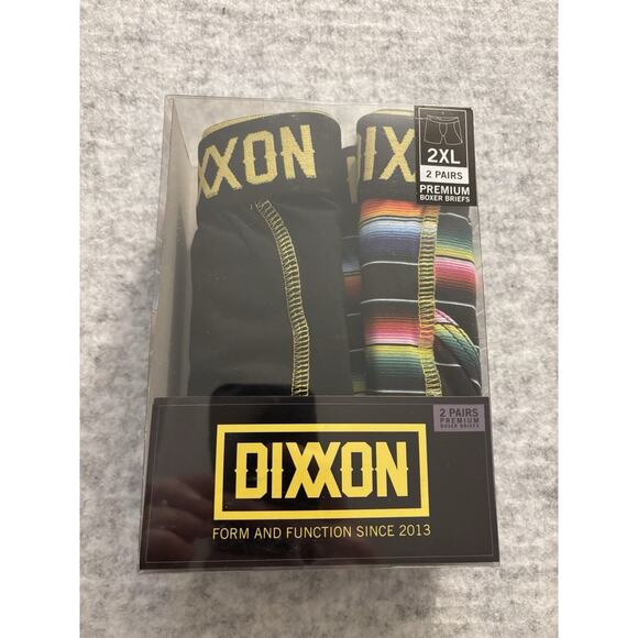Dixxon Boxer Briefs Premium 2 Pack Mens Size 2XL Black/Rainbow - Picture 1 of 4